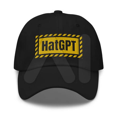 HatGPT Warning Embroidered Cap - Black