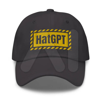 HatGPT Warning Embroidered Cap - Dark Grey