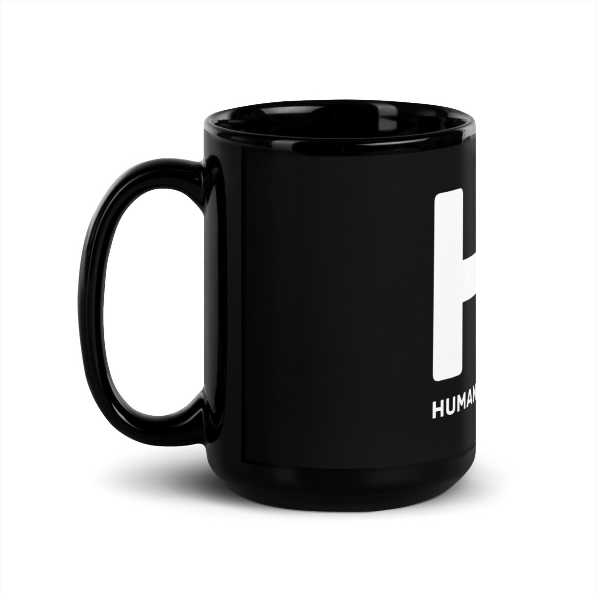 HI Human Intelligence Black Glossy Mug - 15 oz - AI Store