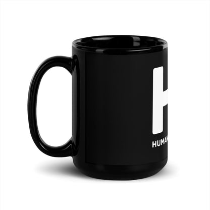 HI Human Intelligence Black Glossy Mug - 15 oz - AI Store