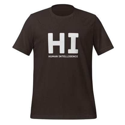 HI Human Intelligence T - Shirt (unisex) - Brown - AI Store
