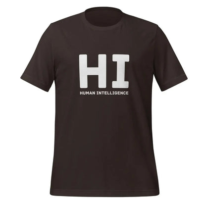 HI Human Intelligence T-Shirt (unisex) - Brown / M