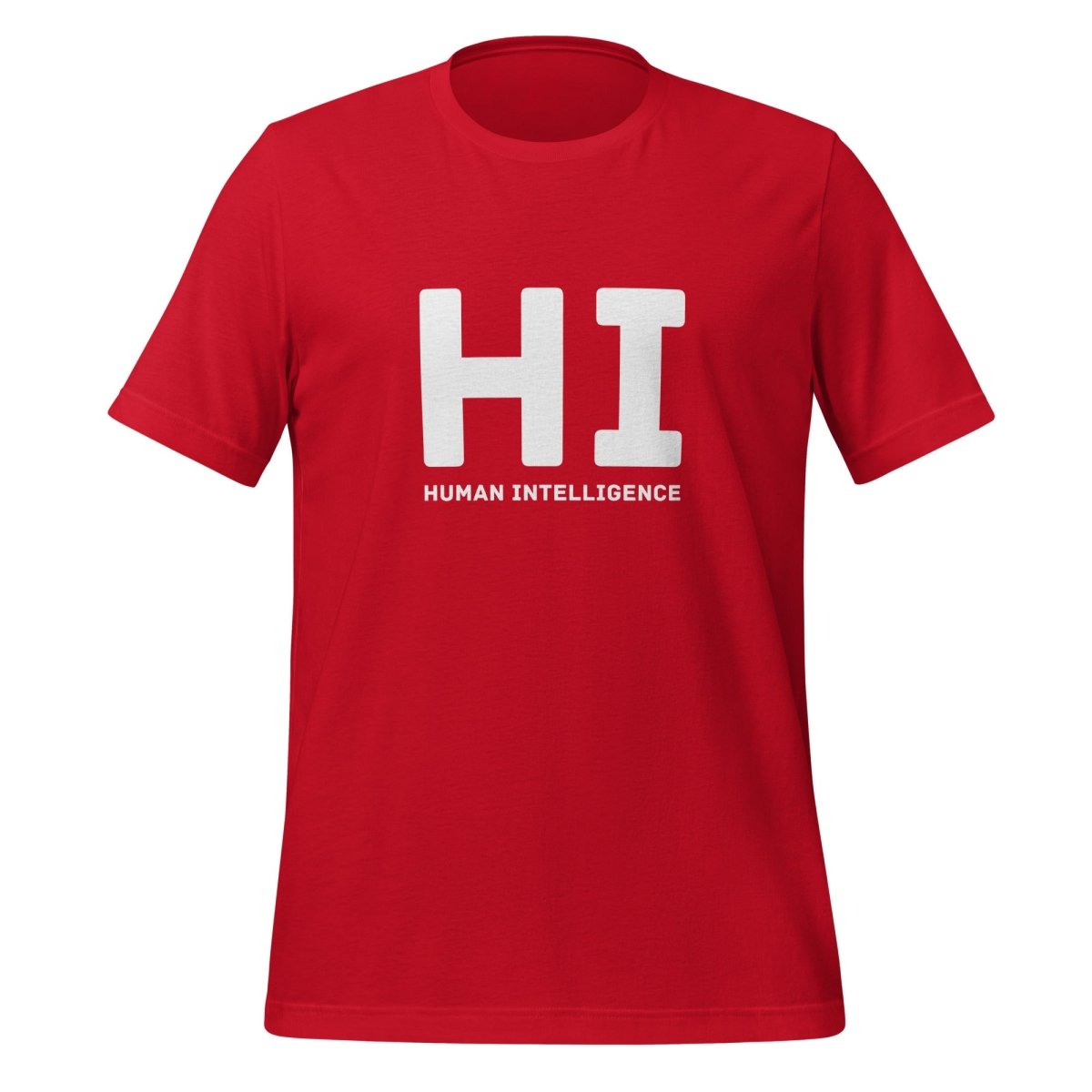 HI Human Intelligence T - Shirt (unisex) - Red - AI Store