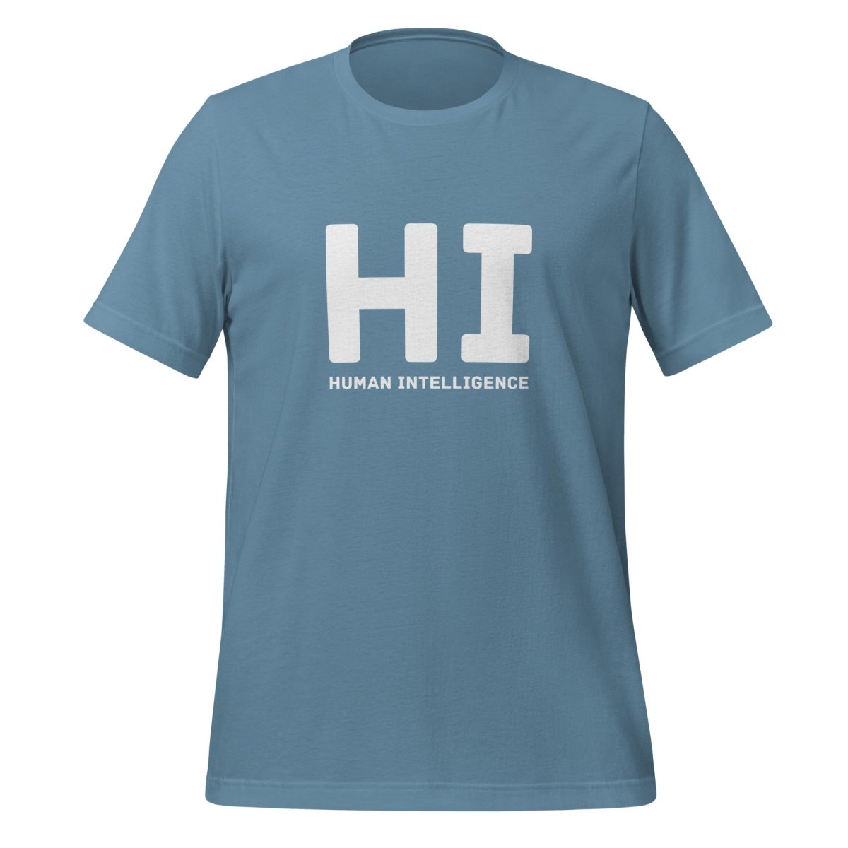 HI Human Intelligence T - Shirt (unisex) - Steel Blue - AI Store