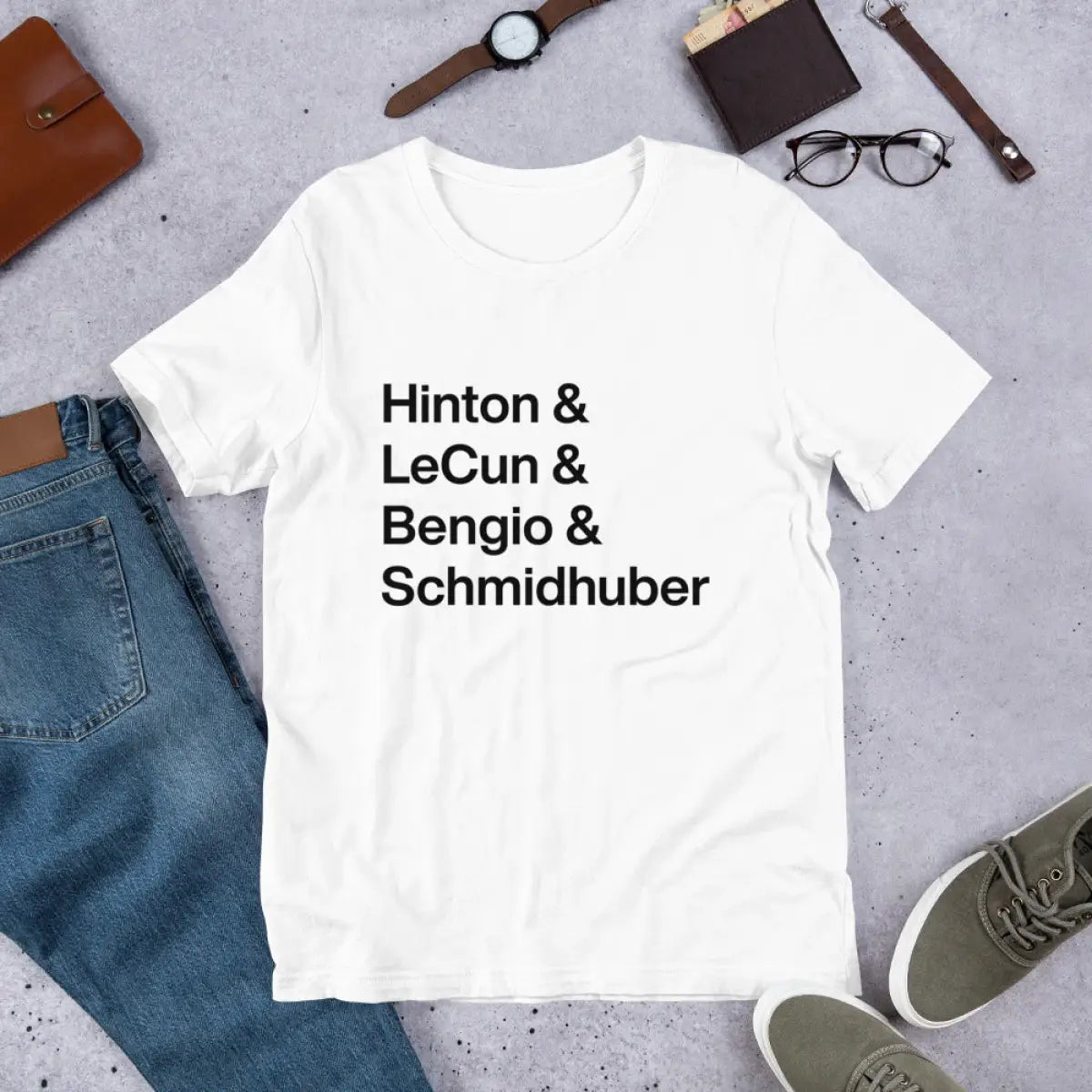 Hinton LeCun Bengio Schmidhuber T-Shirt 2 (unisex)