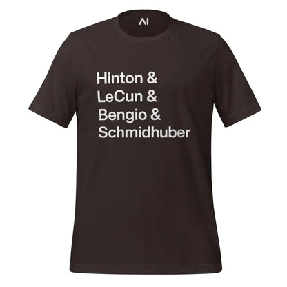 Hinton LeCun Bengio Schmidhuber T-Shirt (unisex) - Brown / M