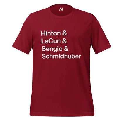 Hinton LeCun Bengio Schmidhuber T-Shirt (unisex) - Cardinal / M