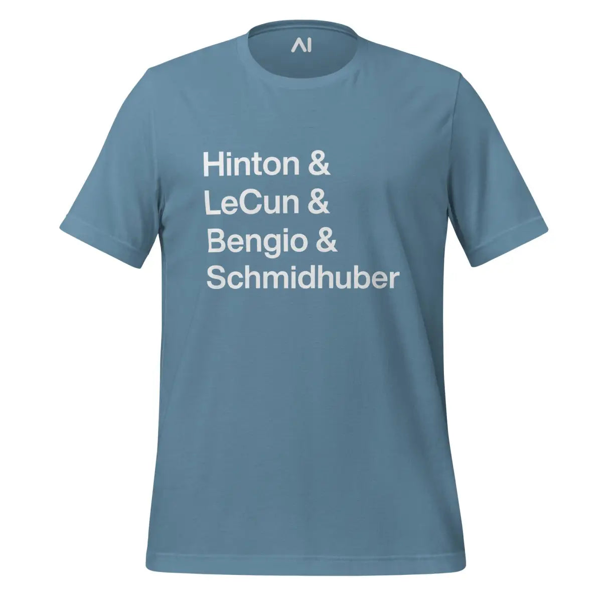 Hinton LeCun Bengio Schmidhuber T-Shirt (unisex) - Steel Blue / M