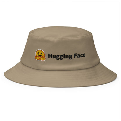 Hugging Face Black Logo Embroidered Bucket Hat - Khaki - AI Store