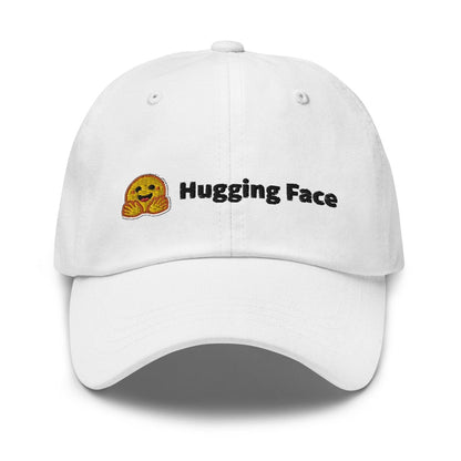 Hugging Face Black Logo Embroidered Cap - White - AI Store