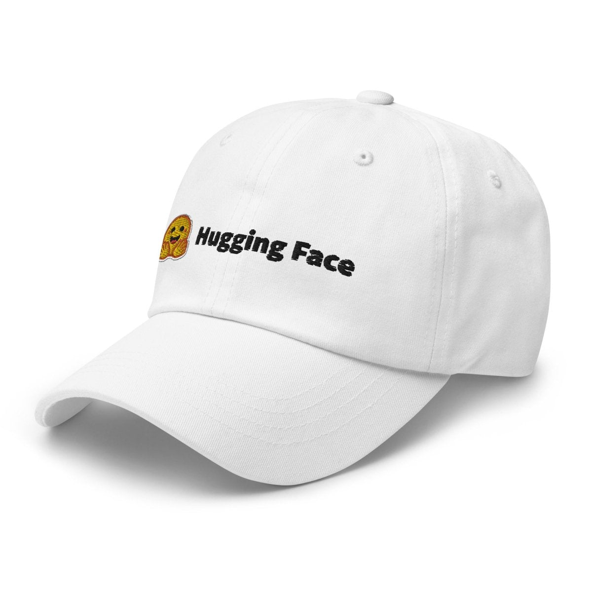 Hugging Face Black Logo Embroidered Cap - White - AI Store