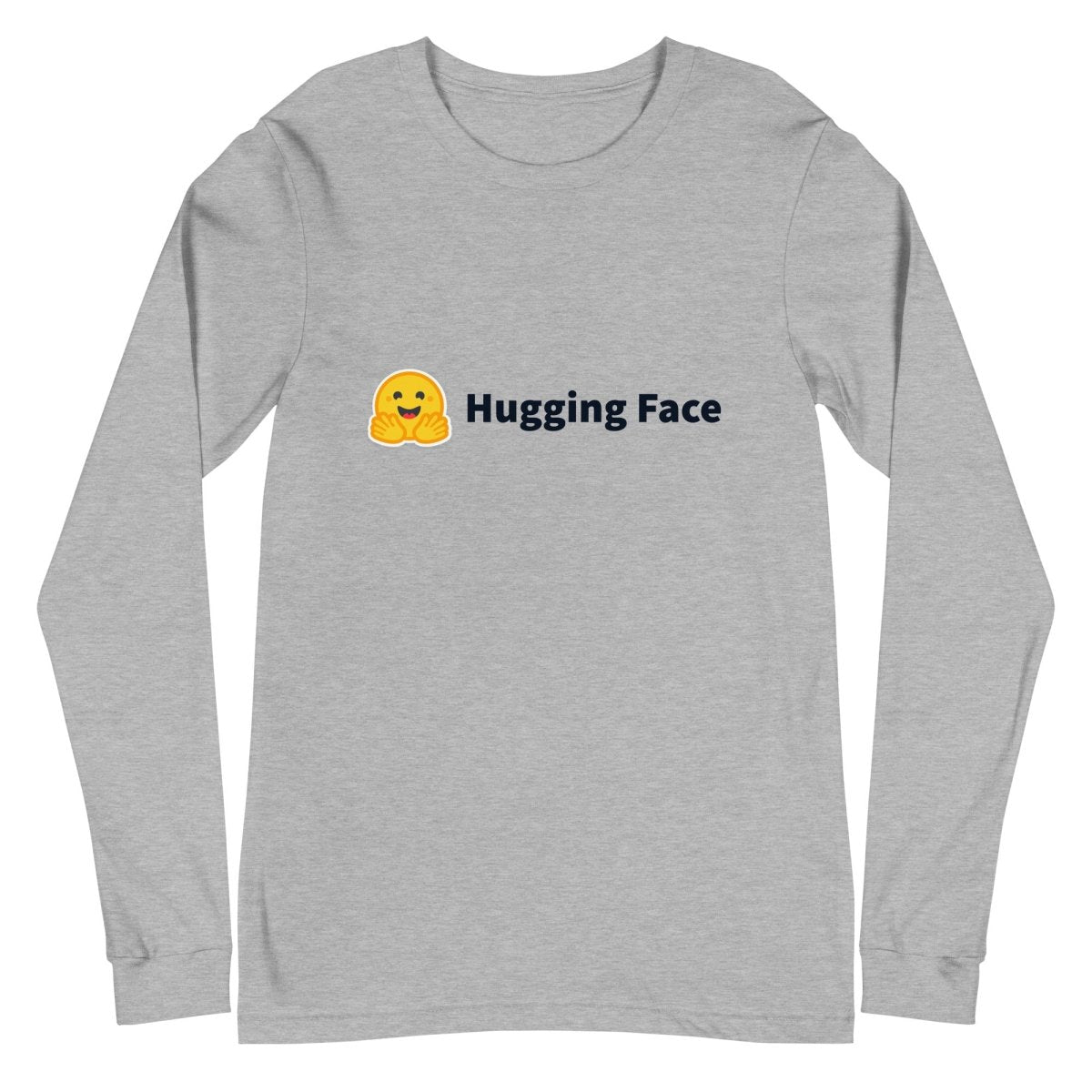 Hugging Face Black Logo Long Sleeve T - Shirt (unisex) - Athletic Heather - AI Store