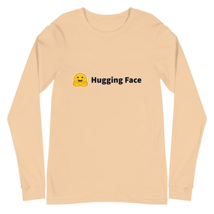 Hugging Face Black Logo Long Sleeve T - Shirt (unisex) - Sand Dune - AI Store