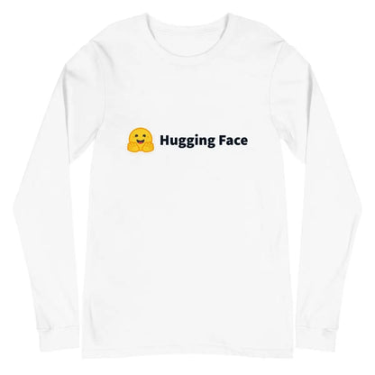 Hugging Face Black Logo Long Sleeve T-Shirt (unisex) - White / M