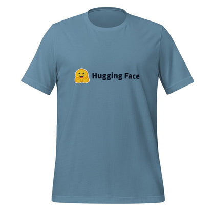 Hugging Face Black Logo T - Shirt (unisex) - Steel Blue - AI Store