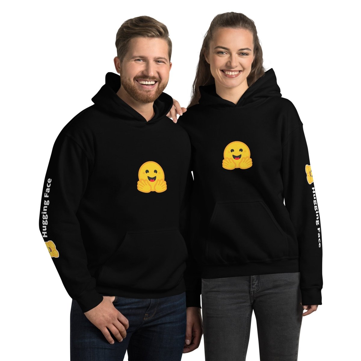 Hugging Face Icon and Logos Hoodie (unisex) - Black - AI Store