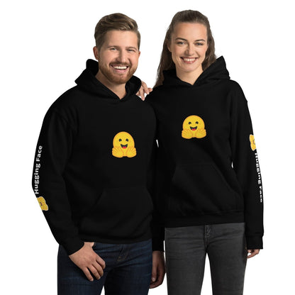 Hugging Face Icon and Logos Hoodie (unisex) - Black - AI Store