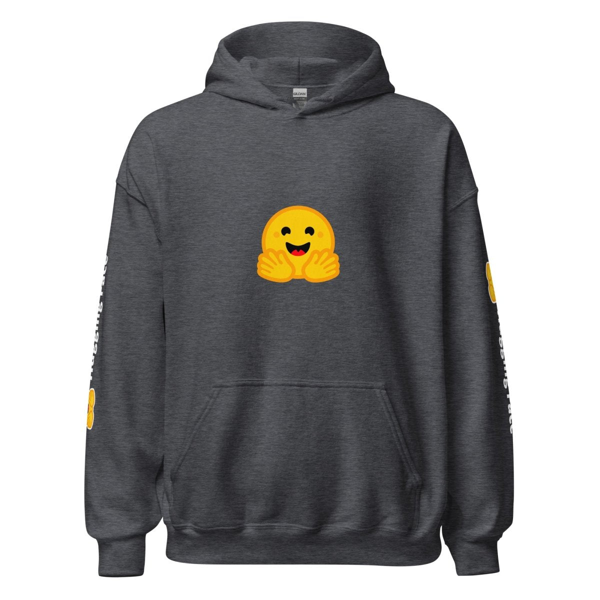 Hugging Face Icon and Logos Hoodie (unisex) - Dark Heather - AI Store