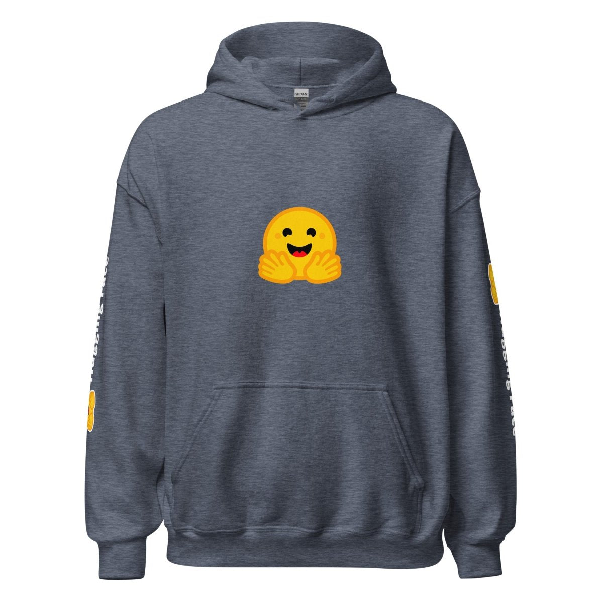 Hugging Face Icon and Logos Hoodie (unisex) - Heather Sport Dark Navy - AI Store