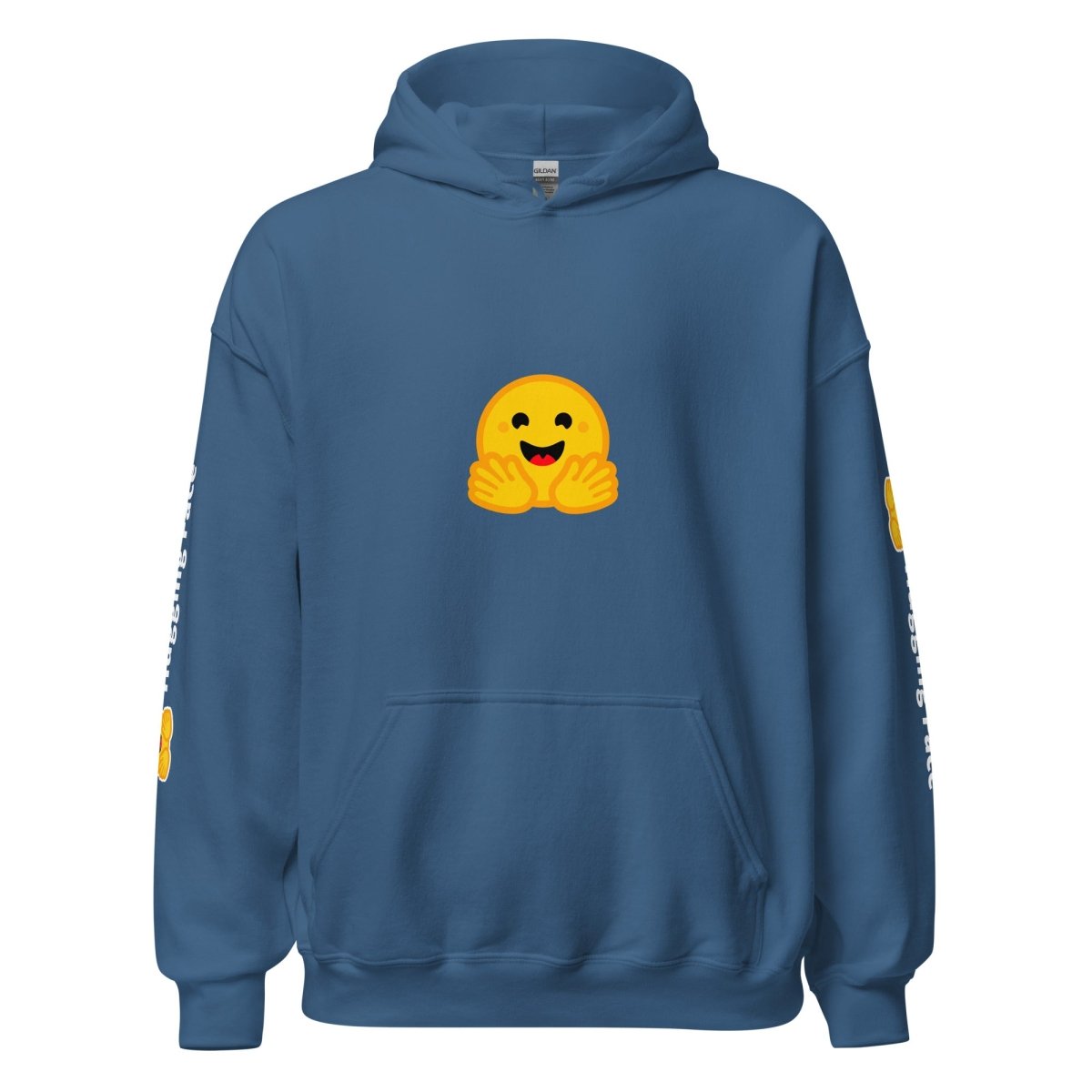 Hugging Face Icon and Logos Hoodie (unisex) - Indigo Blue - AI Store