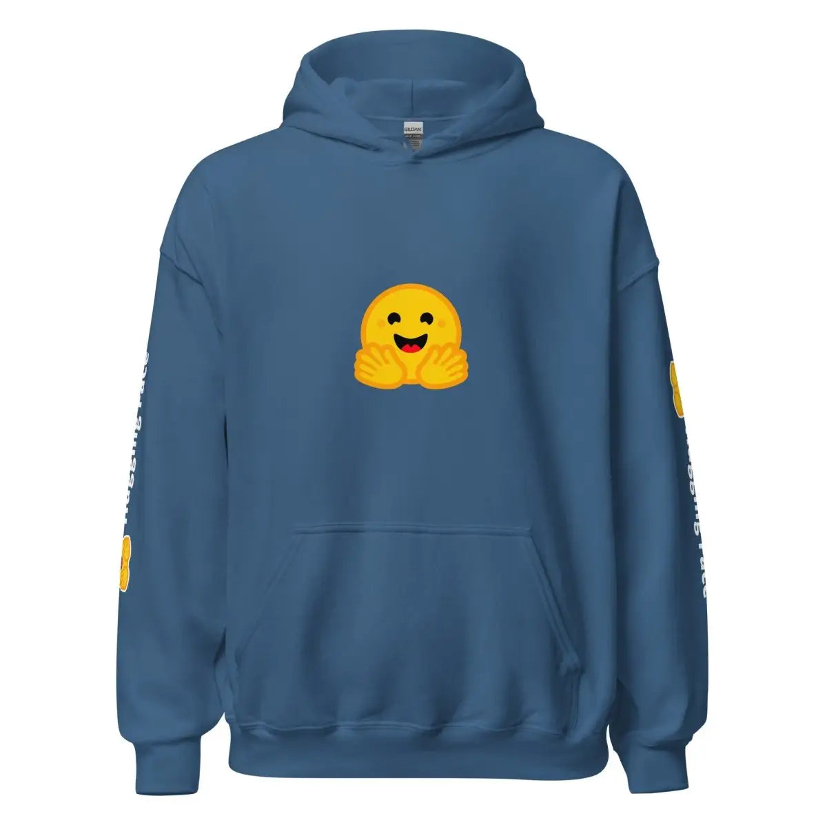 Hugging Face Icon and Logos Hoodie (unisex) - Indigo Blue / M