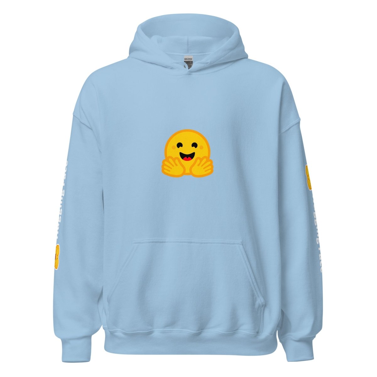 Hugging Face Icon and Logos Hoodie (unisex) - Light Blue - AI Store