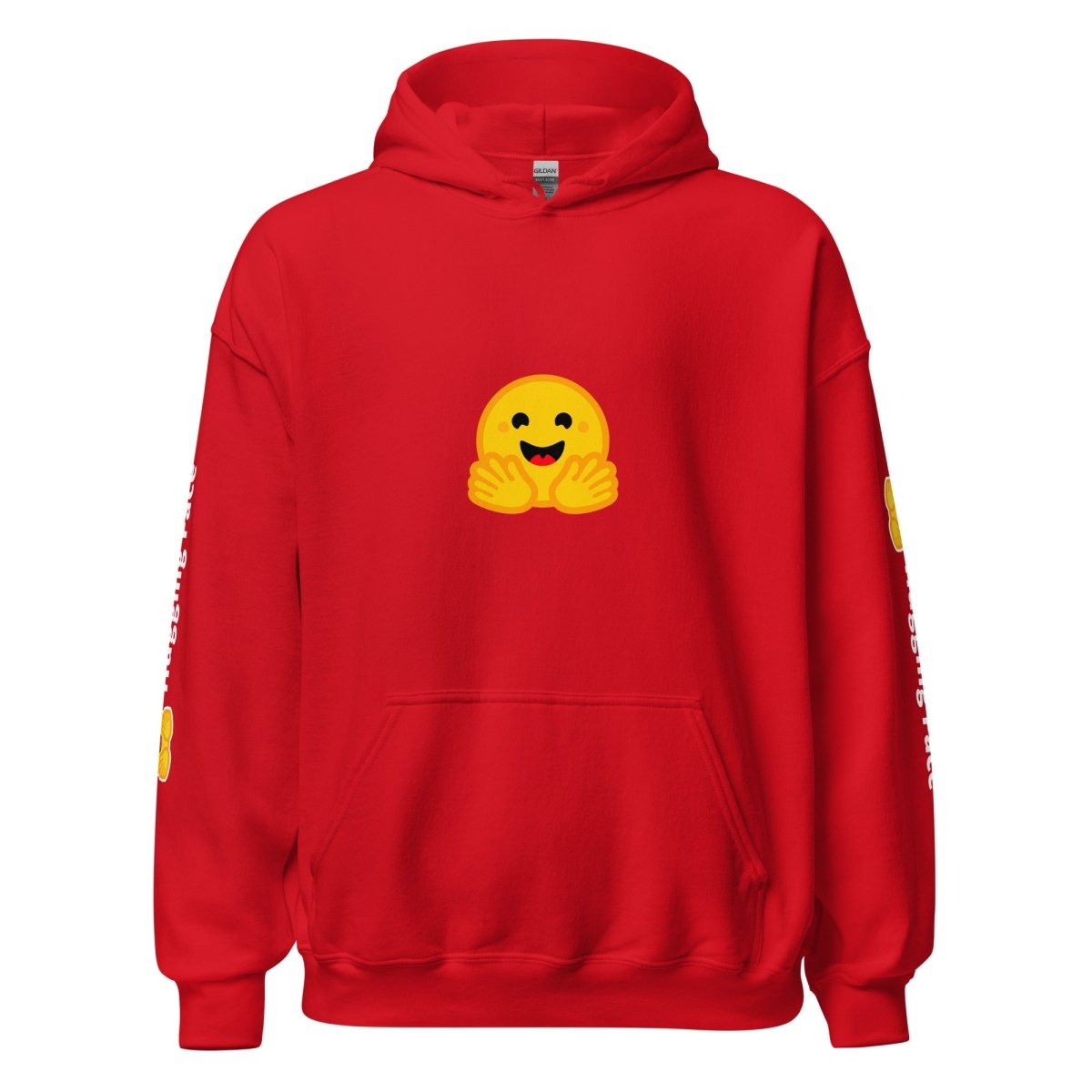 Hugging Face Icon and Logos Hoodie (unisex) - Red - AI Store