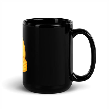 Hugging Face Icon Black Glossy Mug - 15 oz - AI Store