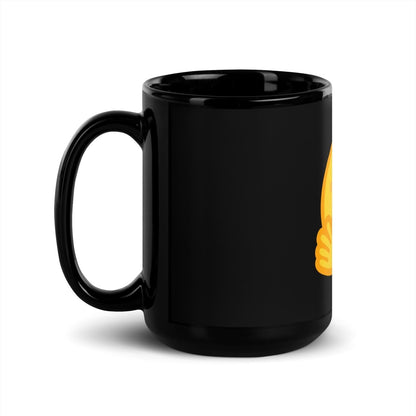 Hugging Face Icon Black Glossy Mug - 15 oz - AI Store
