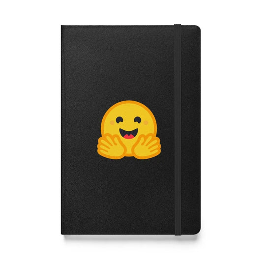 The Hugging Face Icon Hardcover Bound Notebook Black.