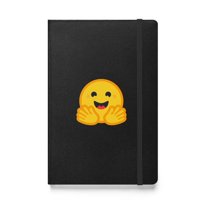 Hugging Face Icon Hardcover Bound Notebook - Black - AI Store