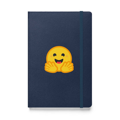 Hugging Face Icon Hardcover Bound Notebook - Navy - AI Store