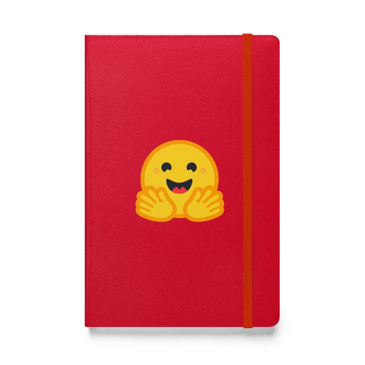 Hugging Face Icon Hardcover Bound Notebook - Red - AI Store