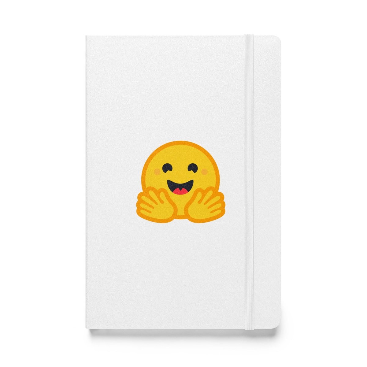 Hugging Face Icon Hardcover Bound Notebook - White - AI Store