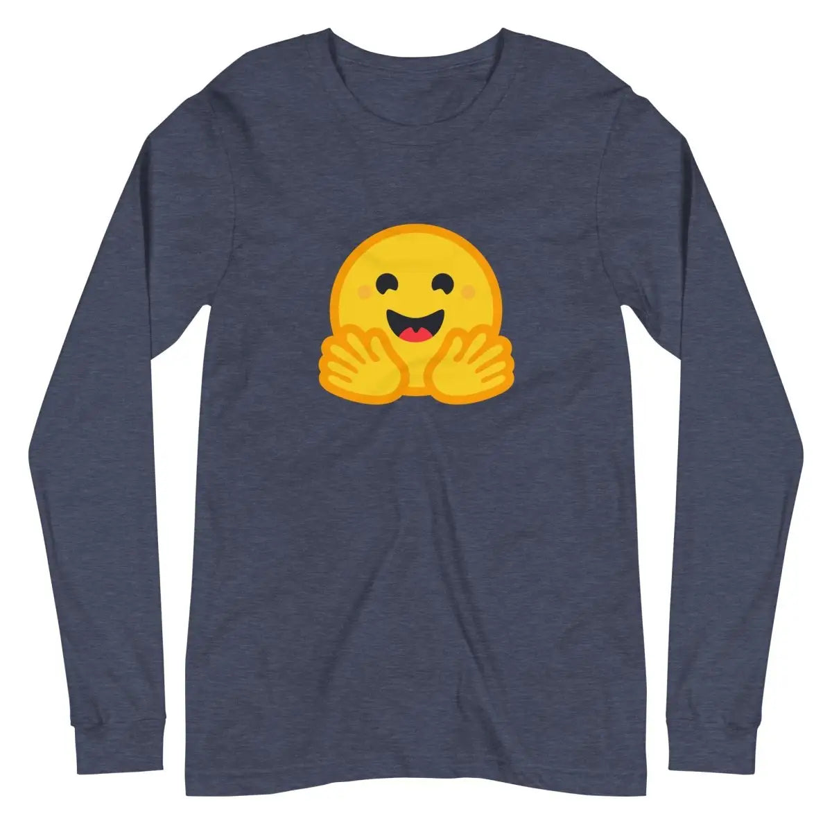 Hugging Face Icon Long Sleeve T-Shirt (unisex) - Heather Navy / M