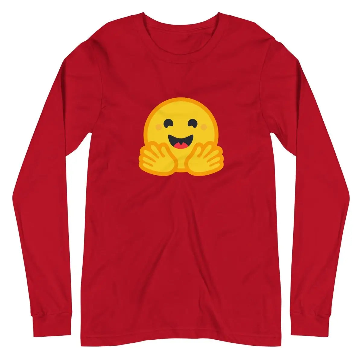 Hugging Face Icon Long Sleeve T-Shirt (unisex) - Red / M