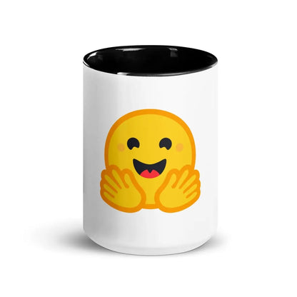 Hugging Face Icon Mug with Color Inside - Black / 15 oz