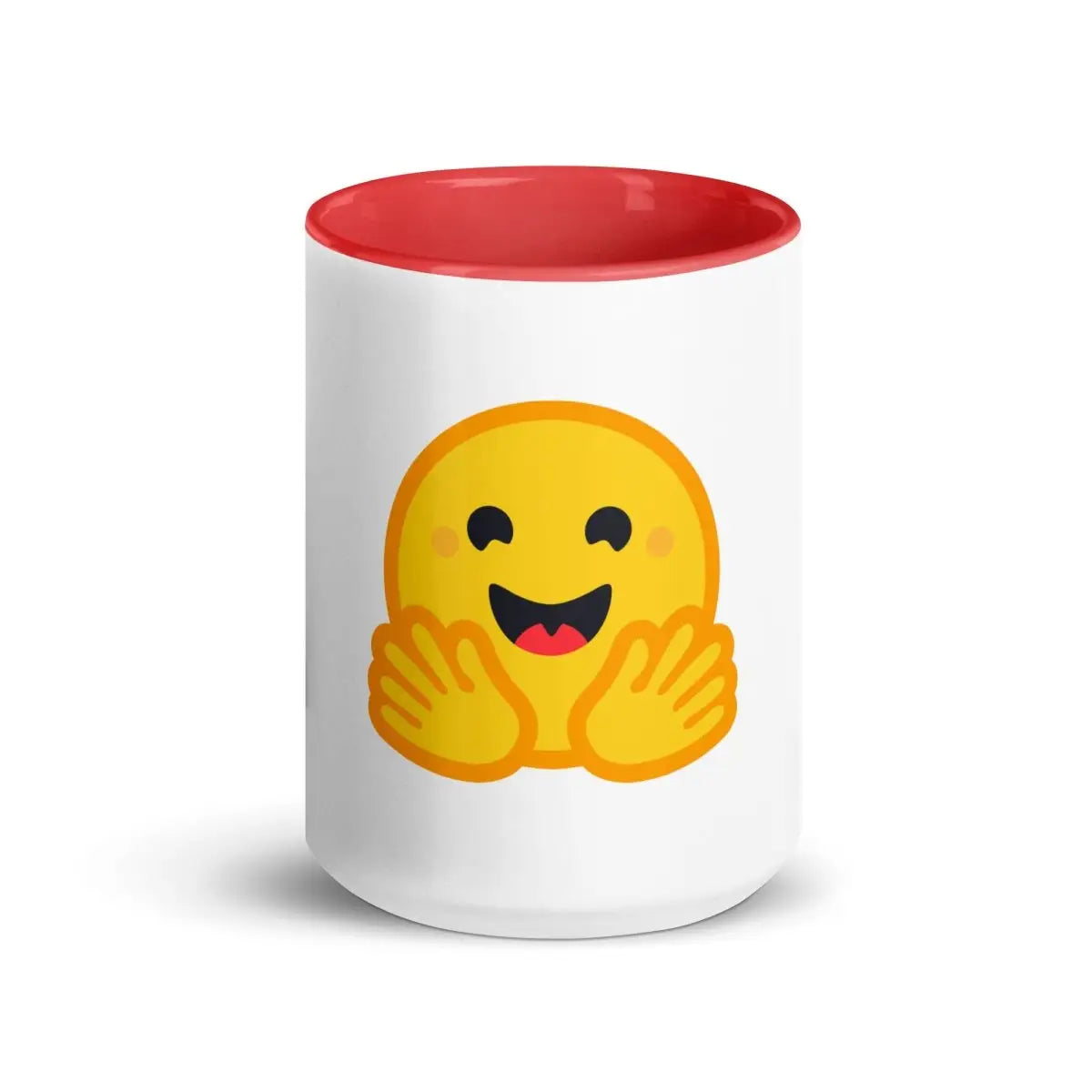 Hugging Face Icon Mug with Color Inside - Red / 15 oz