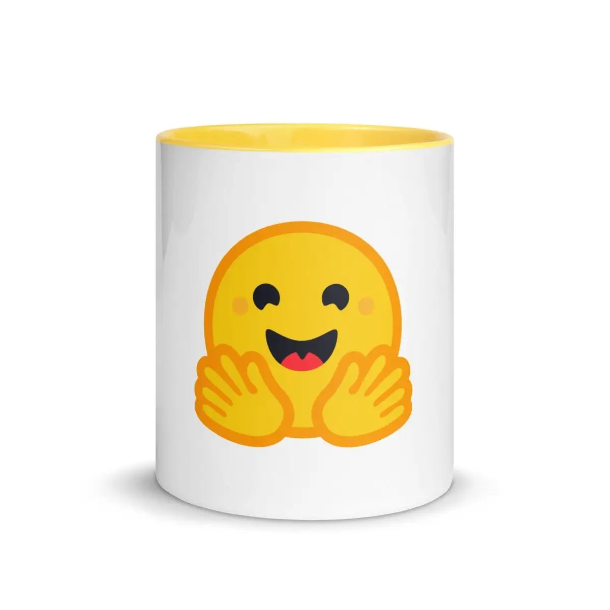 Hugging Face Icon Mug with Color Inside - Yellow / 11 oz