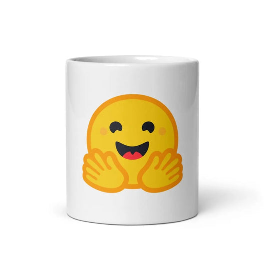 The Hugging Face Icon on White Glossy Mug 11 Oz.