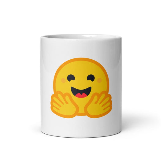 Hugging Face Icon on White Glossy Mug - 11 oz - AI Store