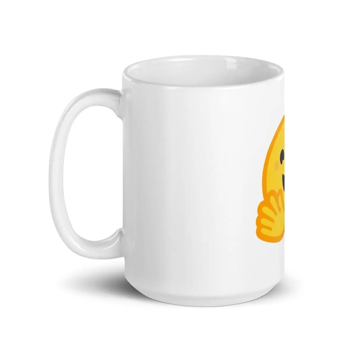 Hugging Face Icon on White Glossy Mug