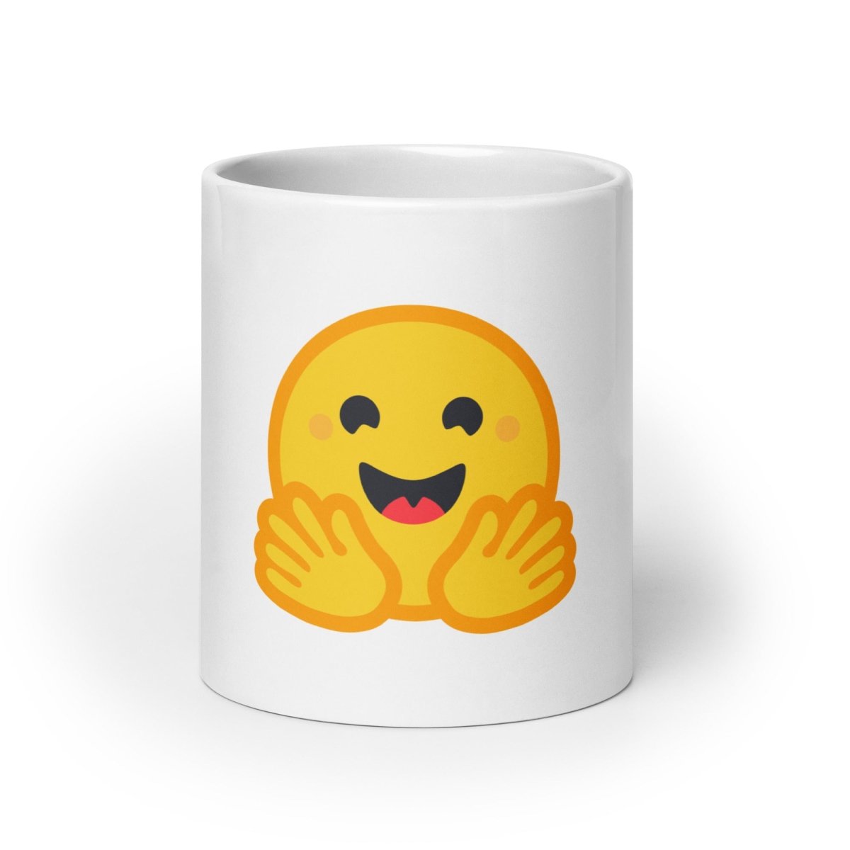 Hugging Face Icon on White Glossy Mug - 15 oz - AI Store