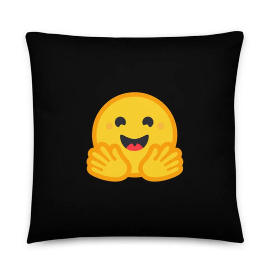 The Hugging Face Icon Pillow 22″×22″.