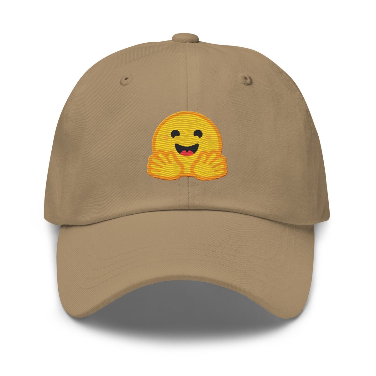 Hugging Face Icon True - Color Embroidered Cap - Khaki - AI Store