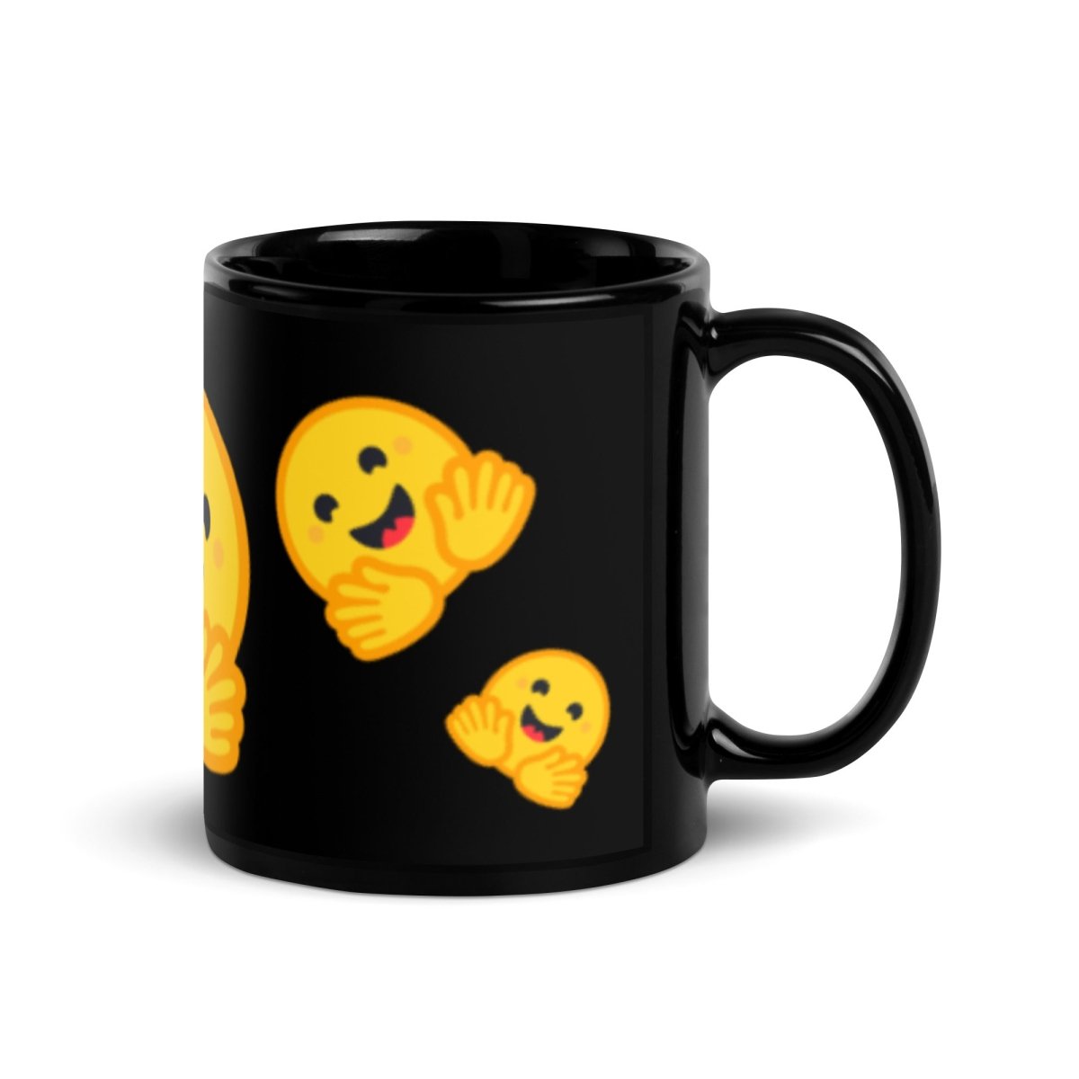 Hugging Face Icons on Black Glossy Mug - 11 oz - AI Store