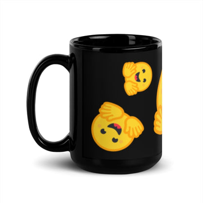 Hugging Face Icons on Black Glossy Mug - 15 oz - AI Store