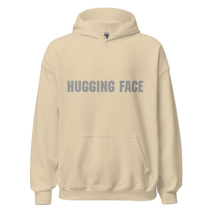 Hugging Face in Gray Hoodie (unisex) - Sand - AI Store