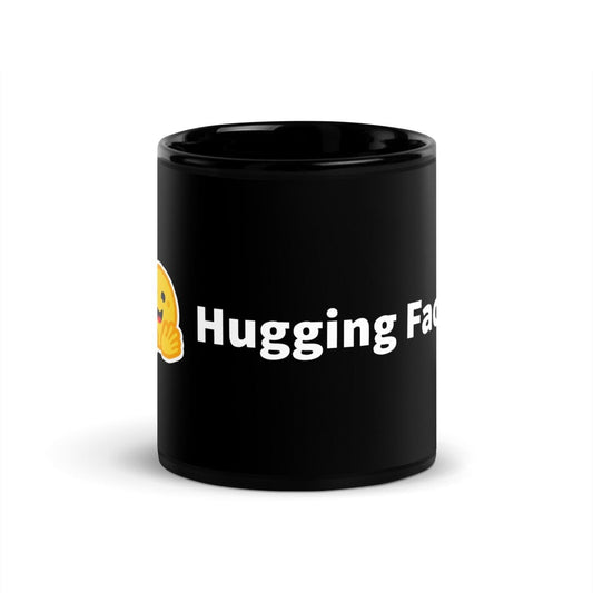 Hugging Face Logo Black Glossy Mug - 11 oz - AI Store