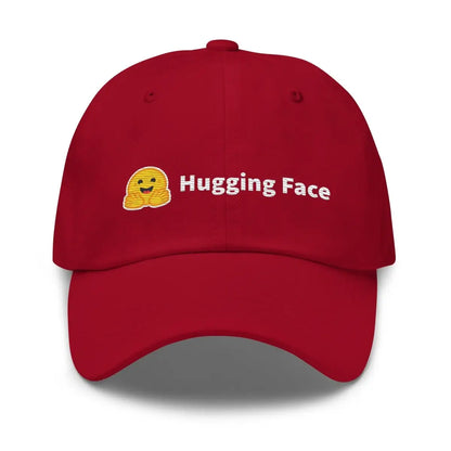 Hugging Face Logo Embroidered Cap - Cranberry